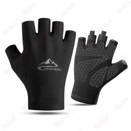 ice silk punk fingerless gloves